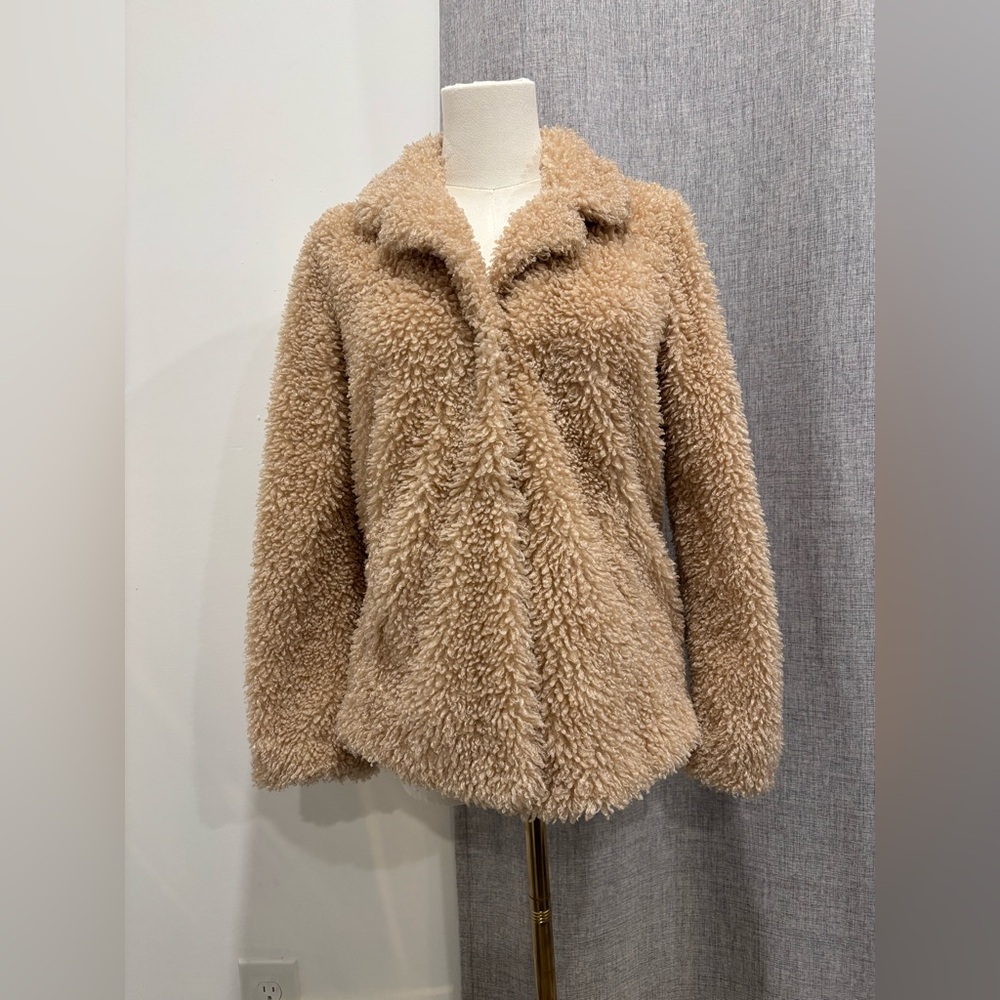 Abercrombie Kids Tan Brown Sherpa Teddy Coat size 11/12